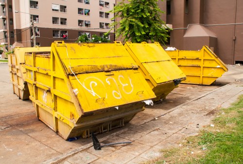 Business professionals discussing waste removal services